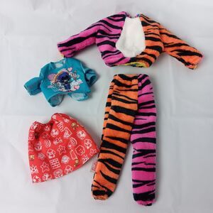 Barbie Chelsea Tiger Stripe Velour Pant Suit Teen Titan T Shirt Mario Bros Skirt